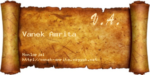 Vanek Amrita névjegykártya